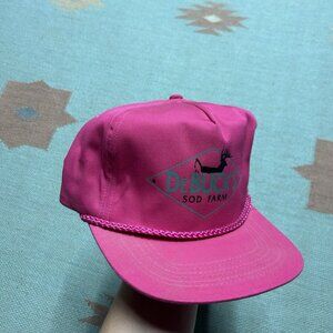 Vintage StrapBack hat cap DeBuck’s Sod farm deer buck pink adjustable 80s 90s
